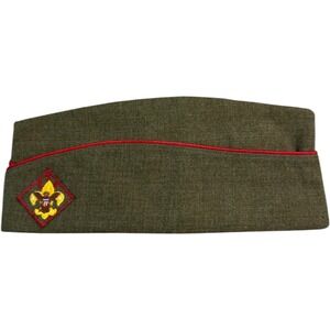 Vintage Boy Scouts of America‎ BSA Olive Green Hat Cap Military Style